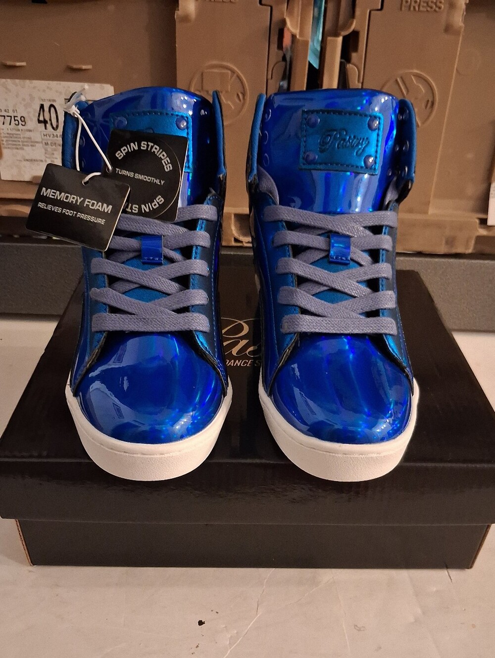 Pastry Shoes Blue Glitter Sneaker Hip Hop Pop Tart